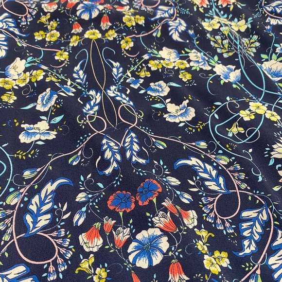 Dr2 Daniel Rainn Shift Dress Size M Lined Floral NAVY - Picture 3 of 8